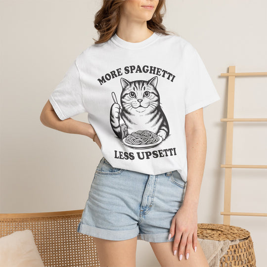 More Spaghetti Cat Lovers T-Shirt | Funny Italian Food Lovers Comfort Colors® Tee
