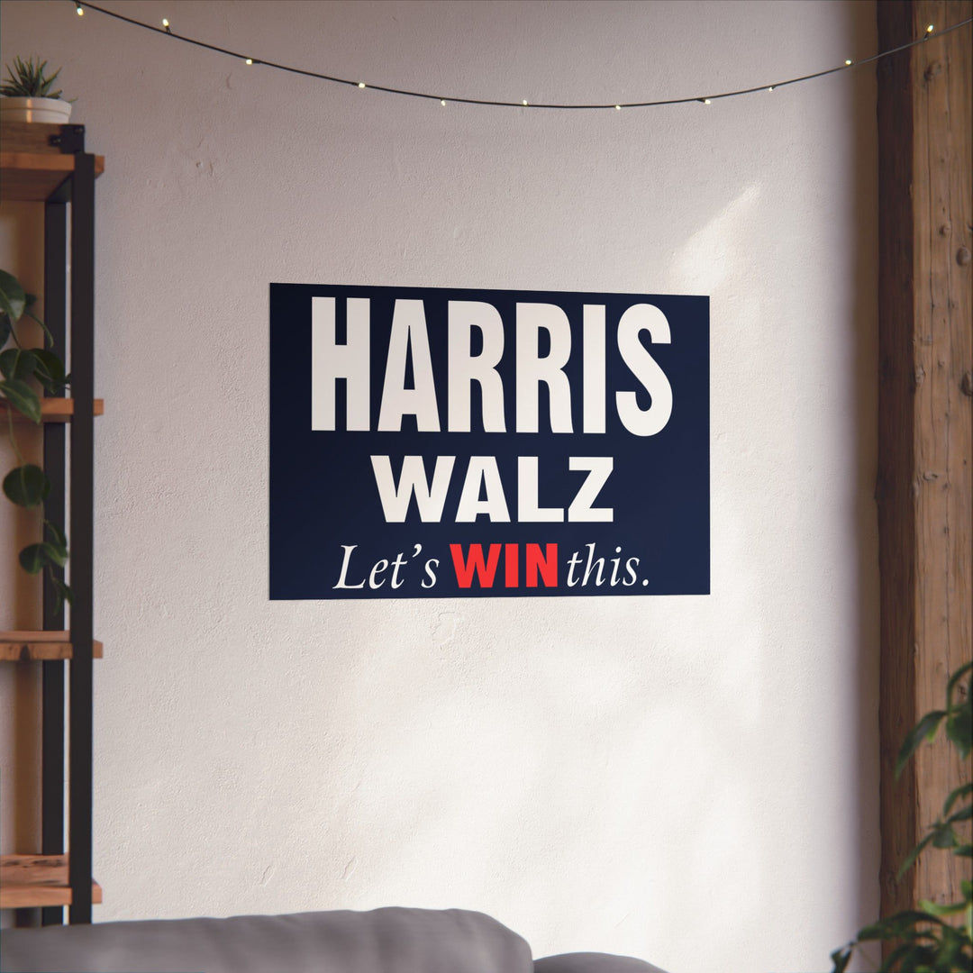 Harris Walz 2024 Campaign Poster - Matte Horizontal Election Print