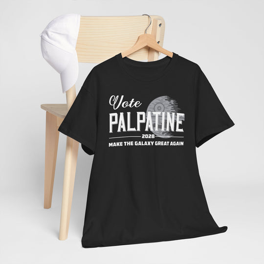 Funny Vote Palpatine 2028 Parody Political Graphic Tee for Sci-Fi Fans