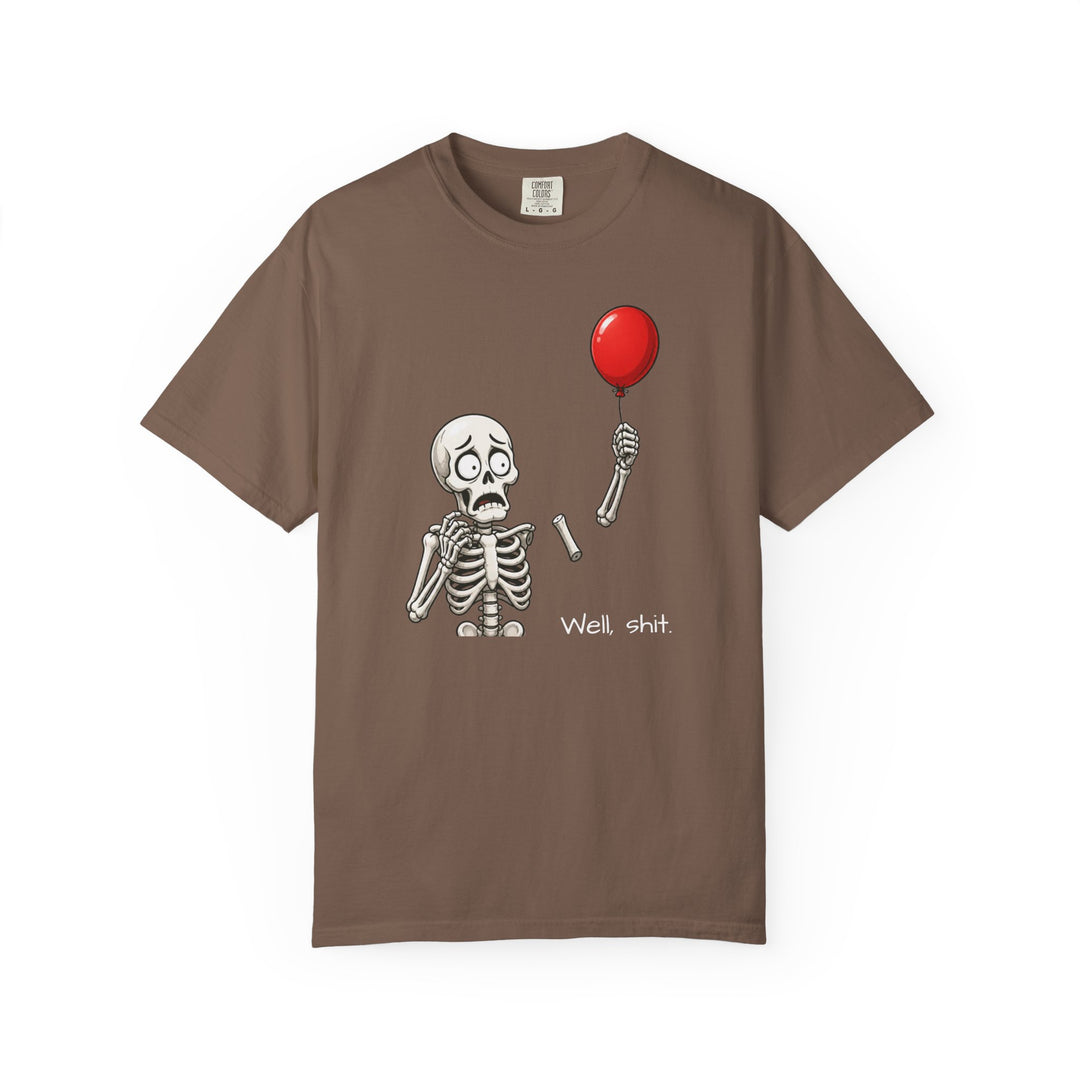 Funny Fall Skeleton and Balloon T-Shirt | Unisex Comfort Colors® Tee