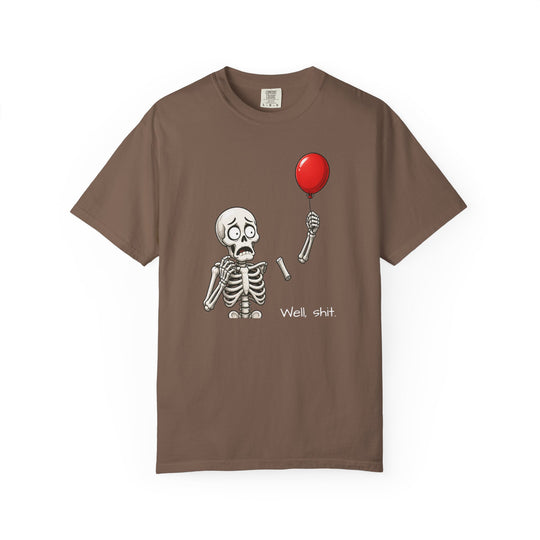 Funny Fall Skeleton and Balloon T-Shirt | Unisex Comfort Colors® Tee