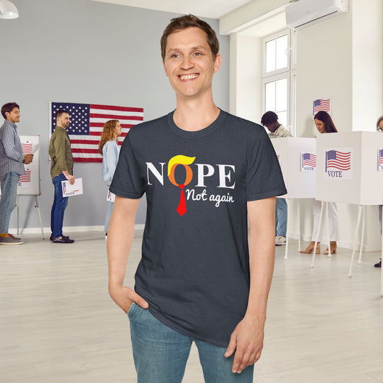 Nope Not Again - Anti-Trump 2024 Unisex Softstyle Tee