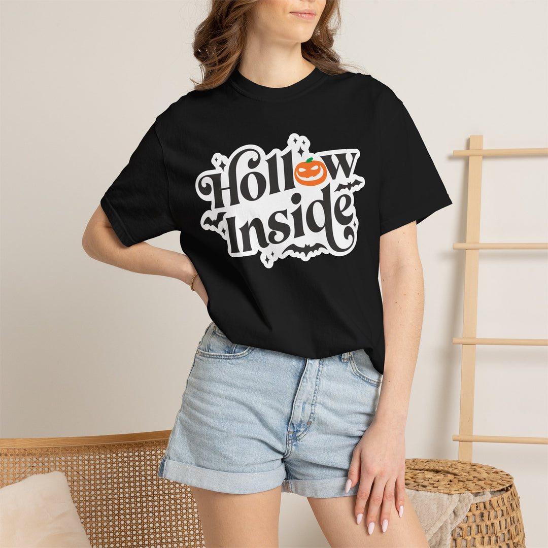 Hollow Inside Evil Pumpkin Halloween T-Shirt | Funny Spooky Halloween Season Shirt