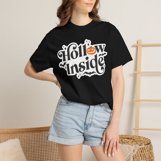 Hollow Inside Evil Pumpkin Halloween T-Shirt | Funny Spooky Halloween Season Shirt