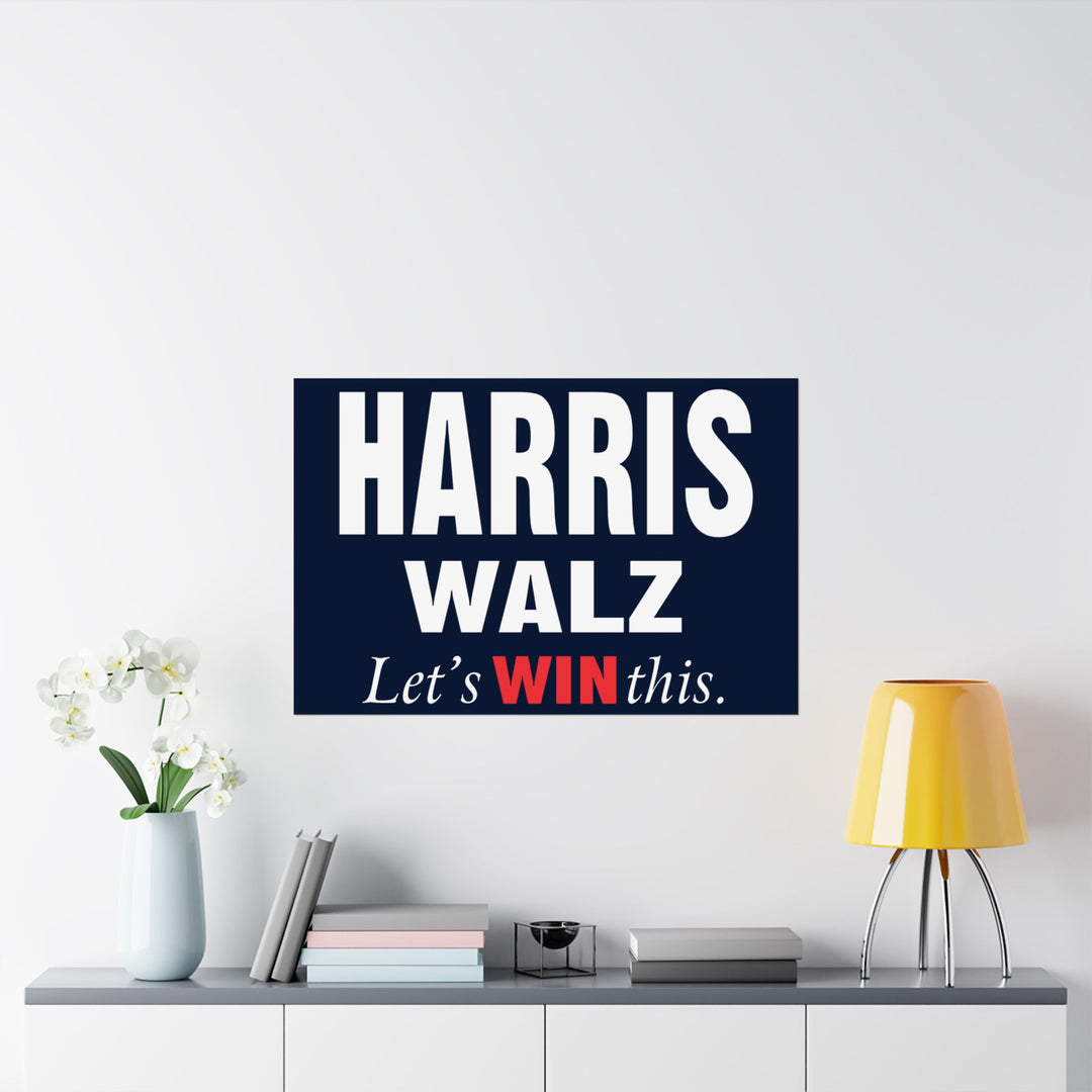 Harris Walz 2024 Campaign Poster - Matte Horizontal Election Print