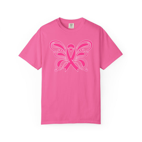 Breast Cancer Awareness Month T-Shirt | In October We Wear Pink Shirt | Butterfly Pink Ribbon Design Fall Shirt