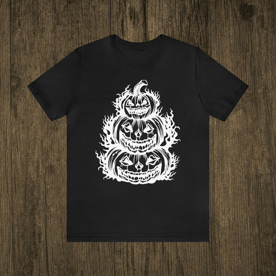 Women's Fall Clothing Evil Spooky Stacked Pumpkins T-Shirt