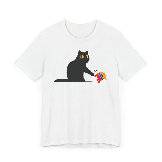 Black Cat T-Shirt - Anti-Trump GOP Elephant Knockdown