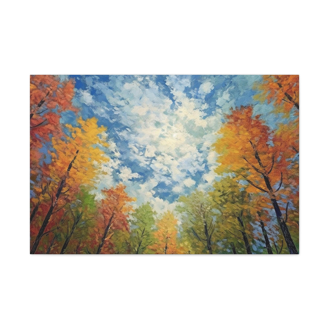 Blue Sky Colorful Forest Painting Wall Art