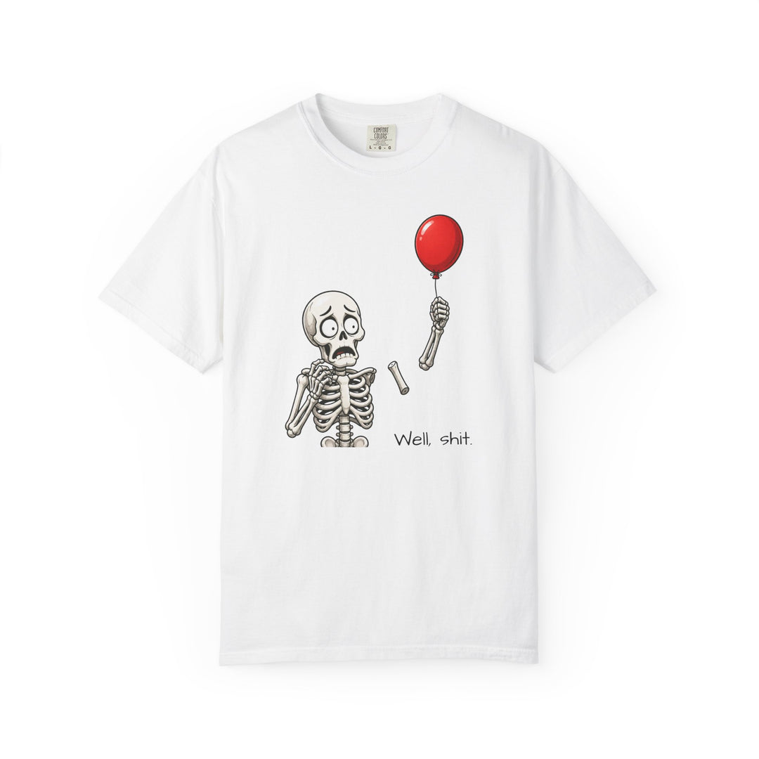 Funny Fall Skeleton and Balloon T-Shirt | Unisex Comfort Colors® Tee