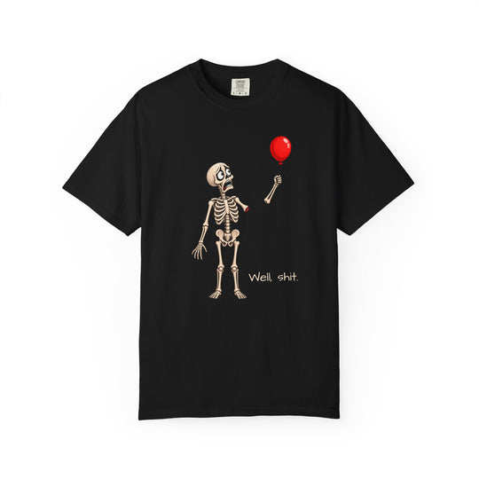 Funny Fall Skeleton and Balloon T-Shirt | Unisex Comfort Colors® Tee