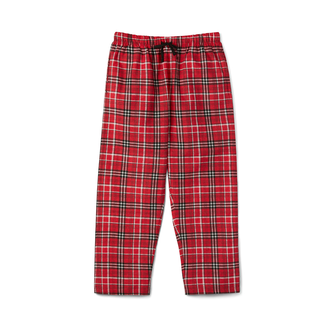 Cozy Christmas Pajamas - Women's Plaid Bottoms with Short-Sleeve Top