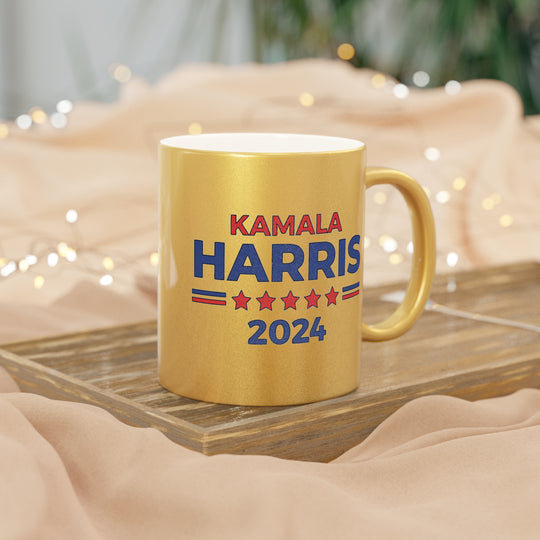 Kamala Harris 2024 Presidential Campaign Mug - Metallic Silver or Gold