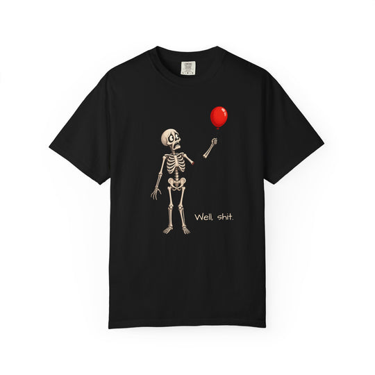 Funny Fall Skeleton and Balloon T-Shirt | Unisex Comfort Colors® Tee