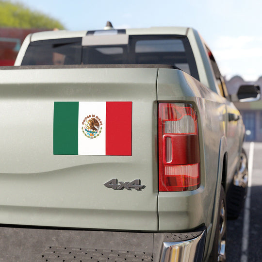 Mexican Flag Anti-ICE Chinga La Migra Car Magnet