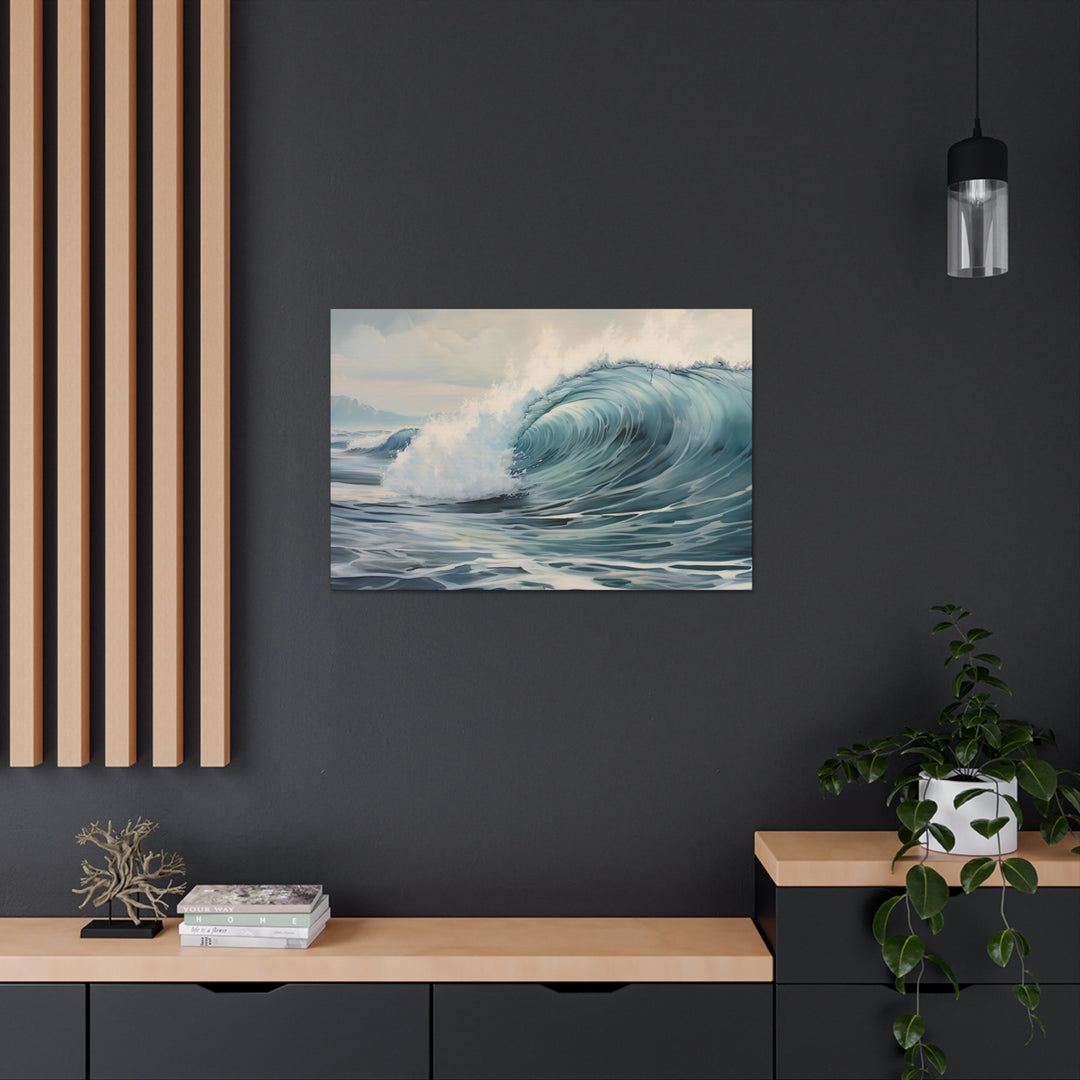 Blue Waves Ocean Mist - Large 36" x 24" Canvas Wrap