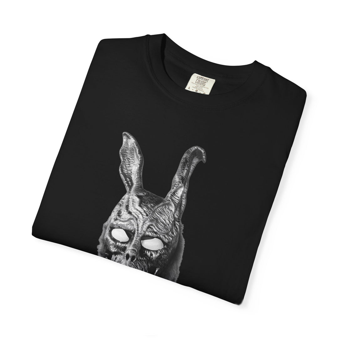 Mad World Donnie Darko Inspired Distorted Rabbit Skull T-Shirt | Dark Surreal Bunny Graphic