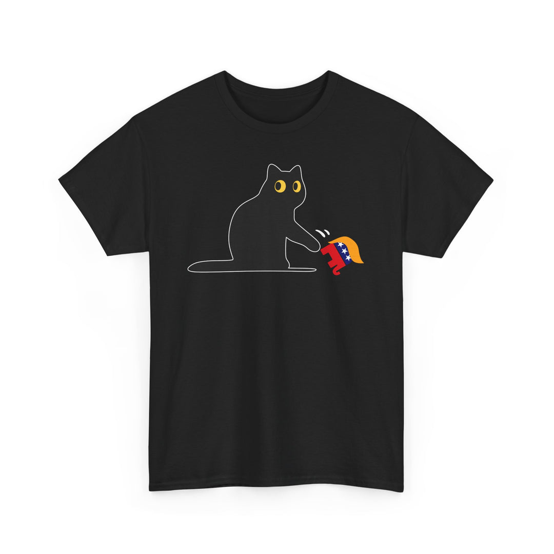 Kamala Harris 2024 Victory T-Shirt - Black Cat vs. GOP Elephant