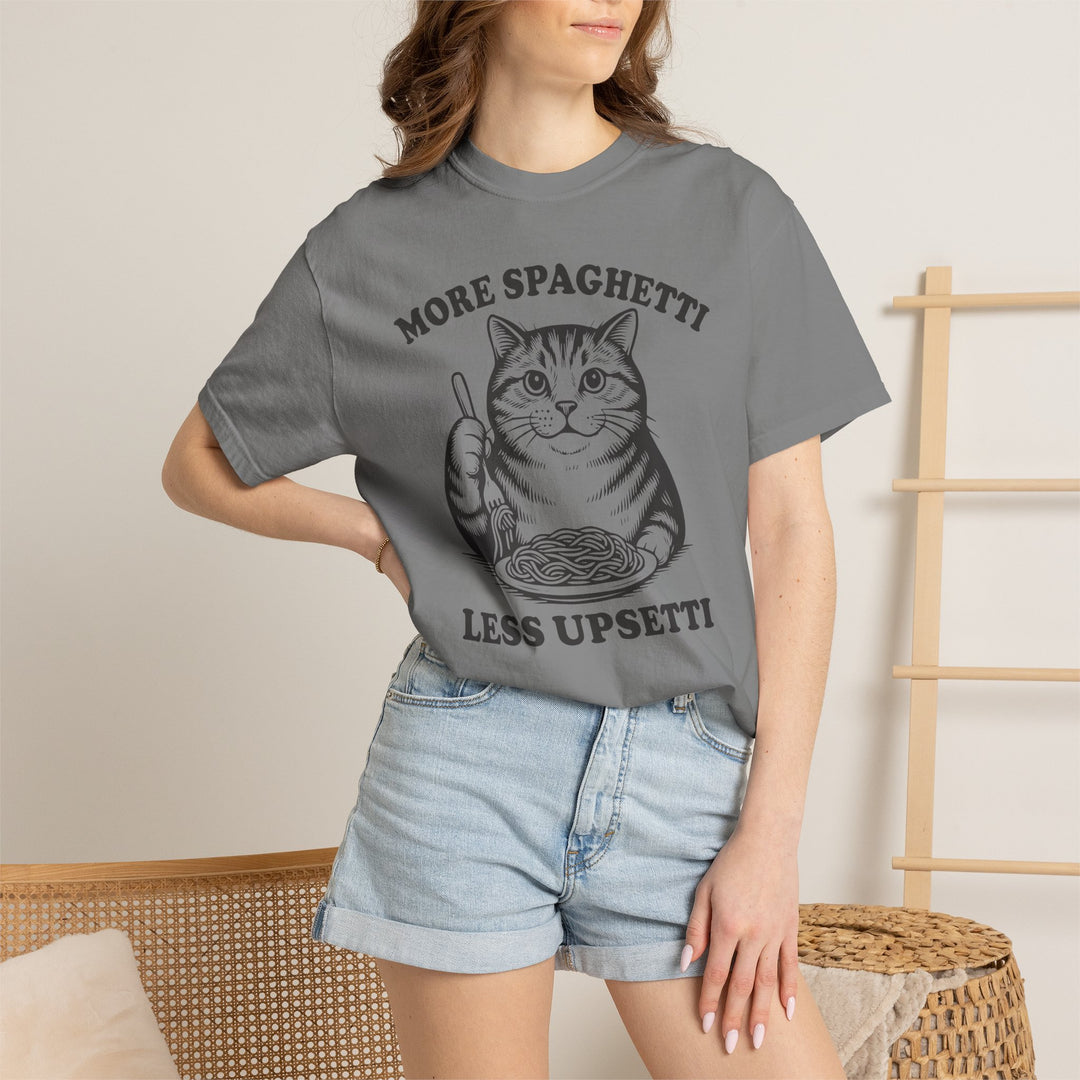More Spaghetti Cat Lovers T-Shirt | Funny Italian Food Lovers Comfort Colors® Tee
