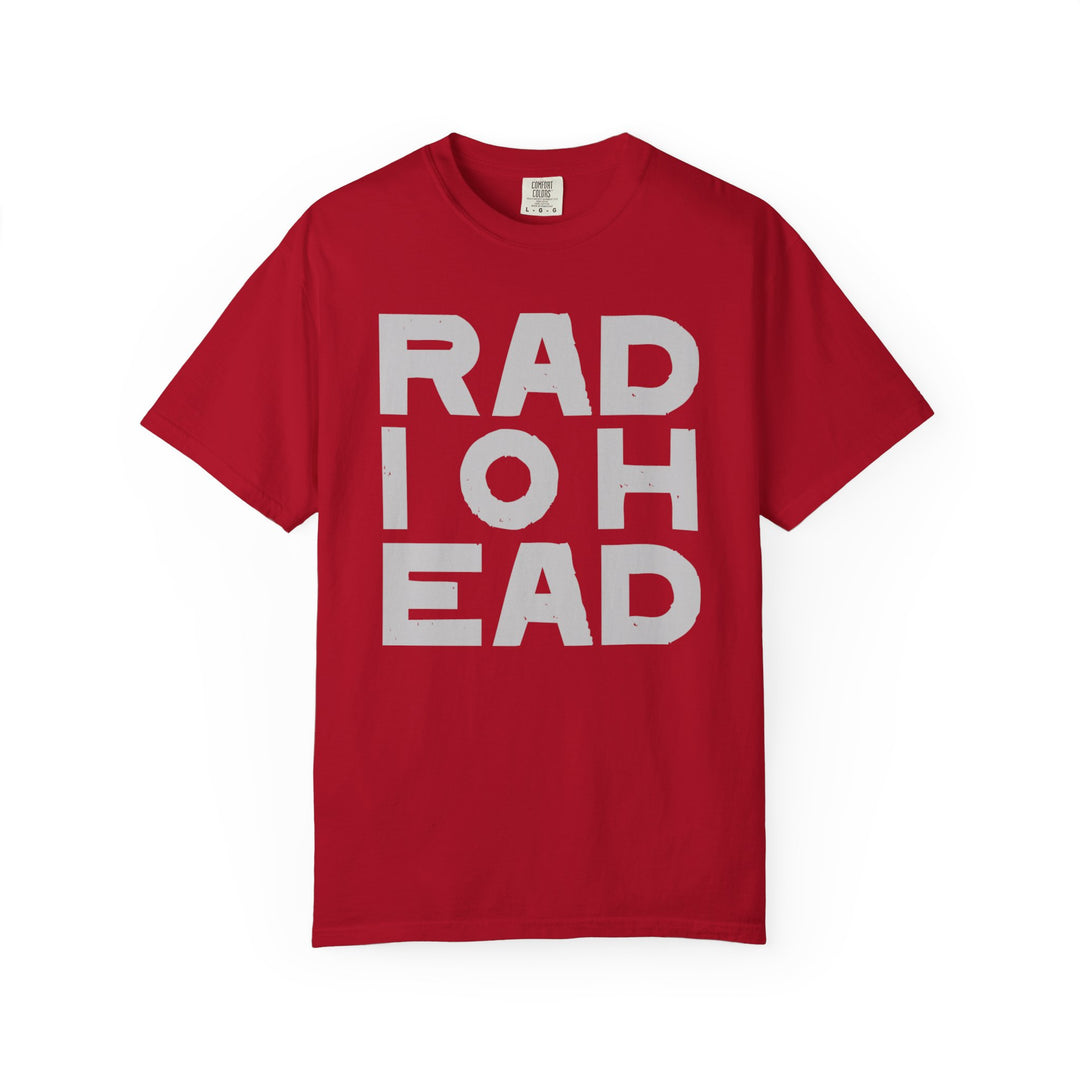 RADIOHEAD T-Shirt with Bold Stacked Letters Minimalist