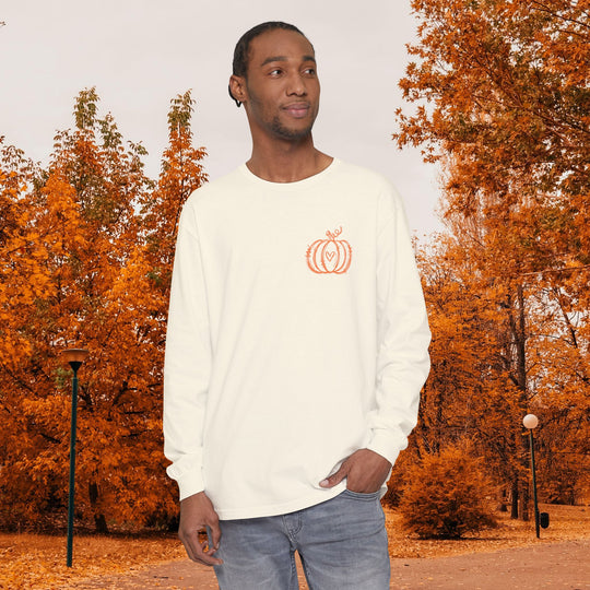 Hand-Drawn Pumpkin Long Sleeve T-Shirt | Pumpkin Sketch Shirt | Cute Fall Graphic Tee