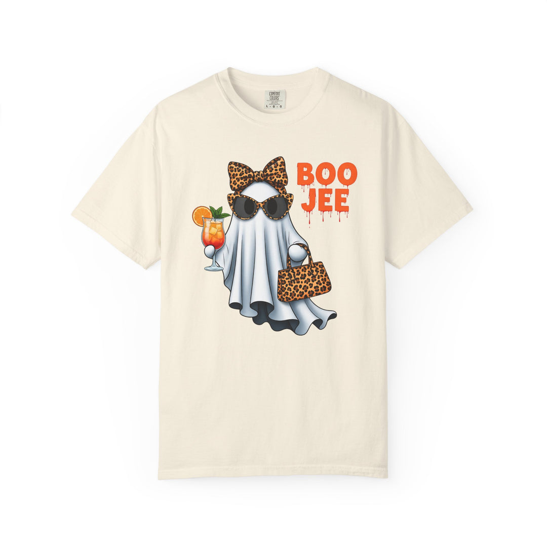 Funny Fall Boo Jee T-Shirt | Fancy Ghost with Designer Bag and Cocktail | Unisex Comfort Colors® Tee