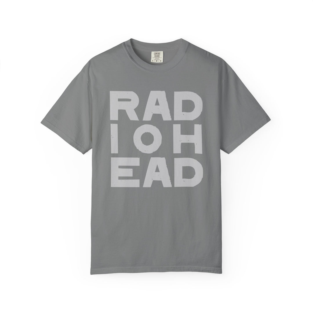 RADIOHEAD T-Shirt with Bold Stacked Letters Minimalist