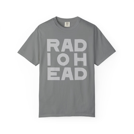 RADIOHEAD T-Shirt with Bold Stacked Letters Minimalist