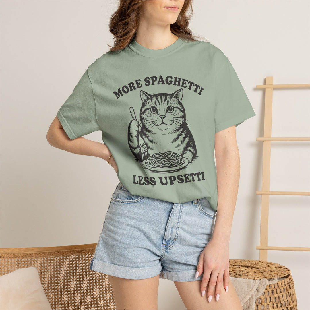 More Spaghetti Cat Lovers T-Shirt | Funny Italian Food Lovers Comfort Colors® Tee