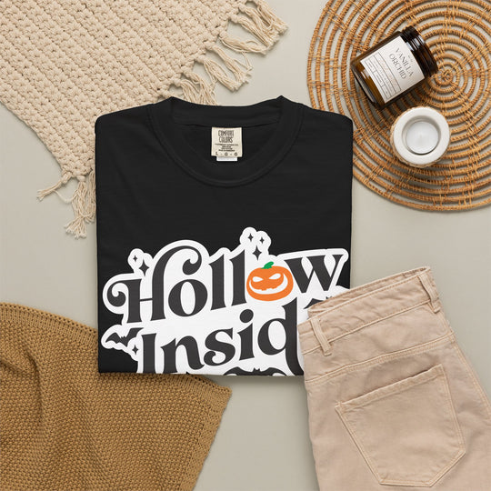 Hollow Inside Evil Pumpkin Halloween T-Shirt | Funny Spooky Halloween Season Shirt