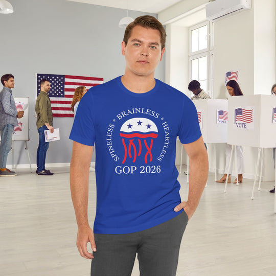 Jellyfish GOP Logo T-Shirt - Funny Anti-Trump Shirt | Satirical Anti-MAGA Graphic Tee for Political Humor