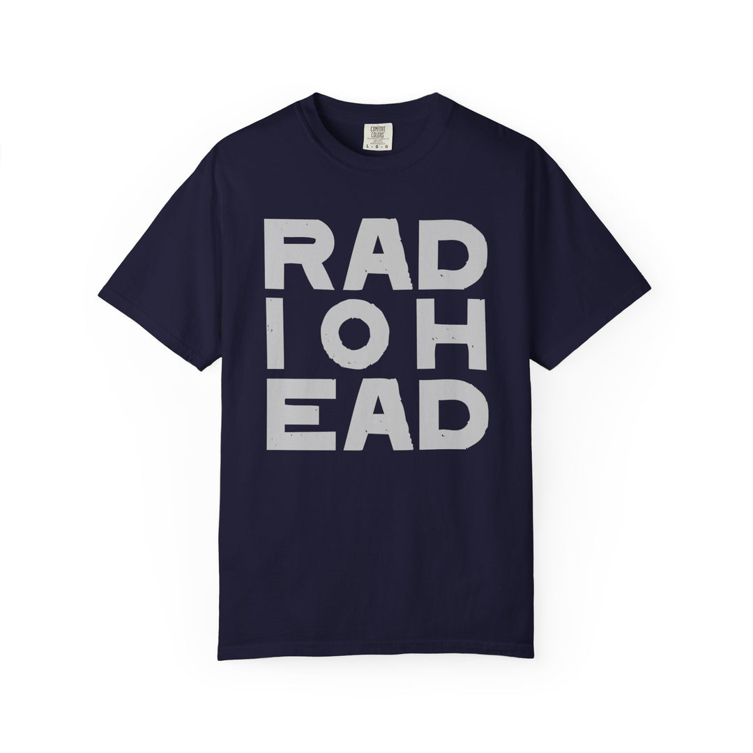 RADIOHEAD T-Shirt with Bold Stacked Letters Minimalist