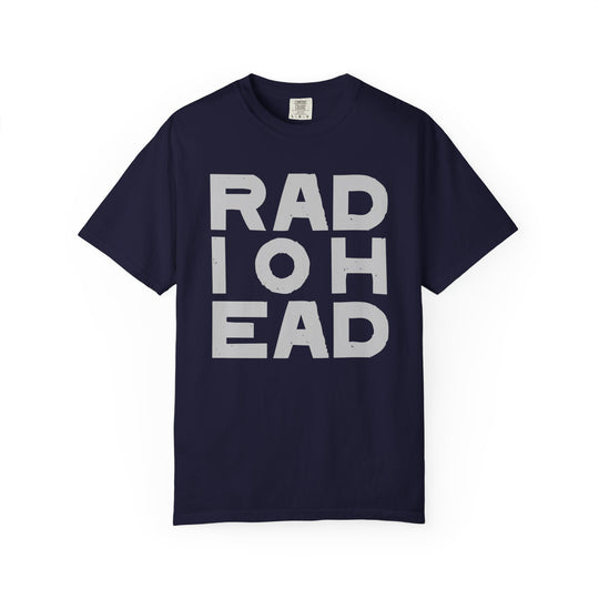 RADIOHEAD T-Shirt with Bold Stacked Letters Minimalist