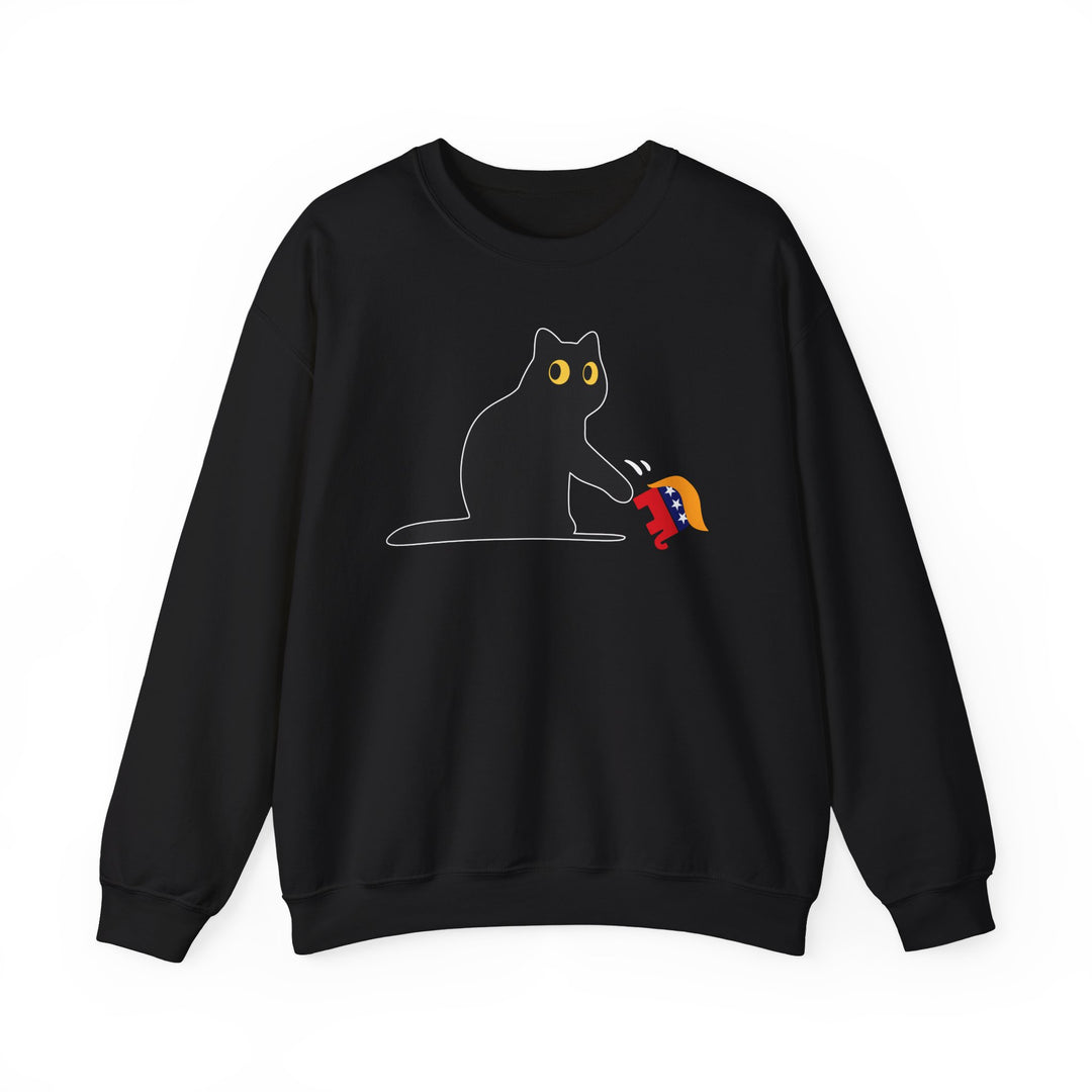 Kamala Harris 2024 Campaign Sweatshirt - Black Cat vs. MAGA GOP Elephant