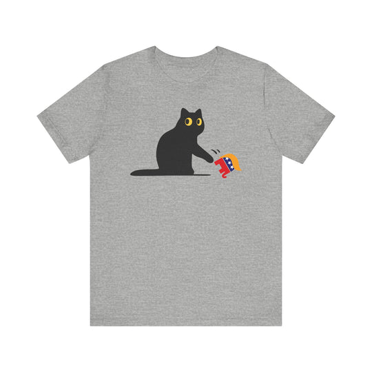 Kamala 2024 Black Cat T-Shirt - Anti-Trump GOP Elephant Knockdown