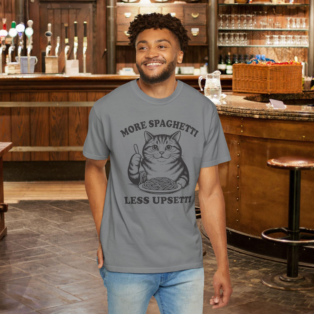 More Spaghetti Cat Lovers T-Shirt | Funny Italian Food Lovers Comfort Colors® Tee