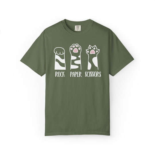 Rock Paper Scissors Cat T-Shirt | Funny Cat Lover Shirt with Cat Paws