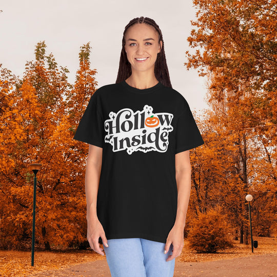 Hollow Inside Evil Pumpkin Halloween T-Shirt | Funny Spooky Halloween Season Shirt