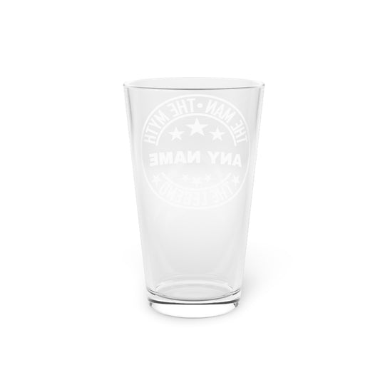 The Man The Myth The Legend Pint Glass - Custom Beer Glass Birthday Gift or Retirement Gift