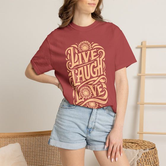 Live Laugh Love T-Shirt | Floral Sunflower Fall Graphic Comfort Colors® Tee