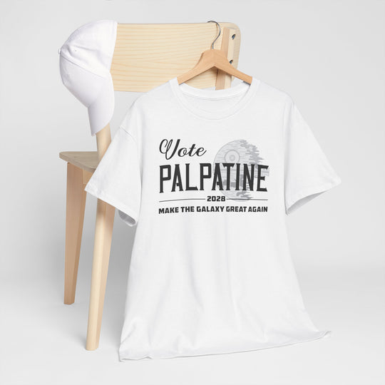 Funny Vote Palpatine 2028 Parody Political Graphic Tee for Sci-Fi Fans