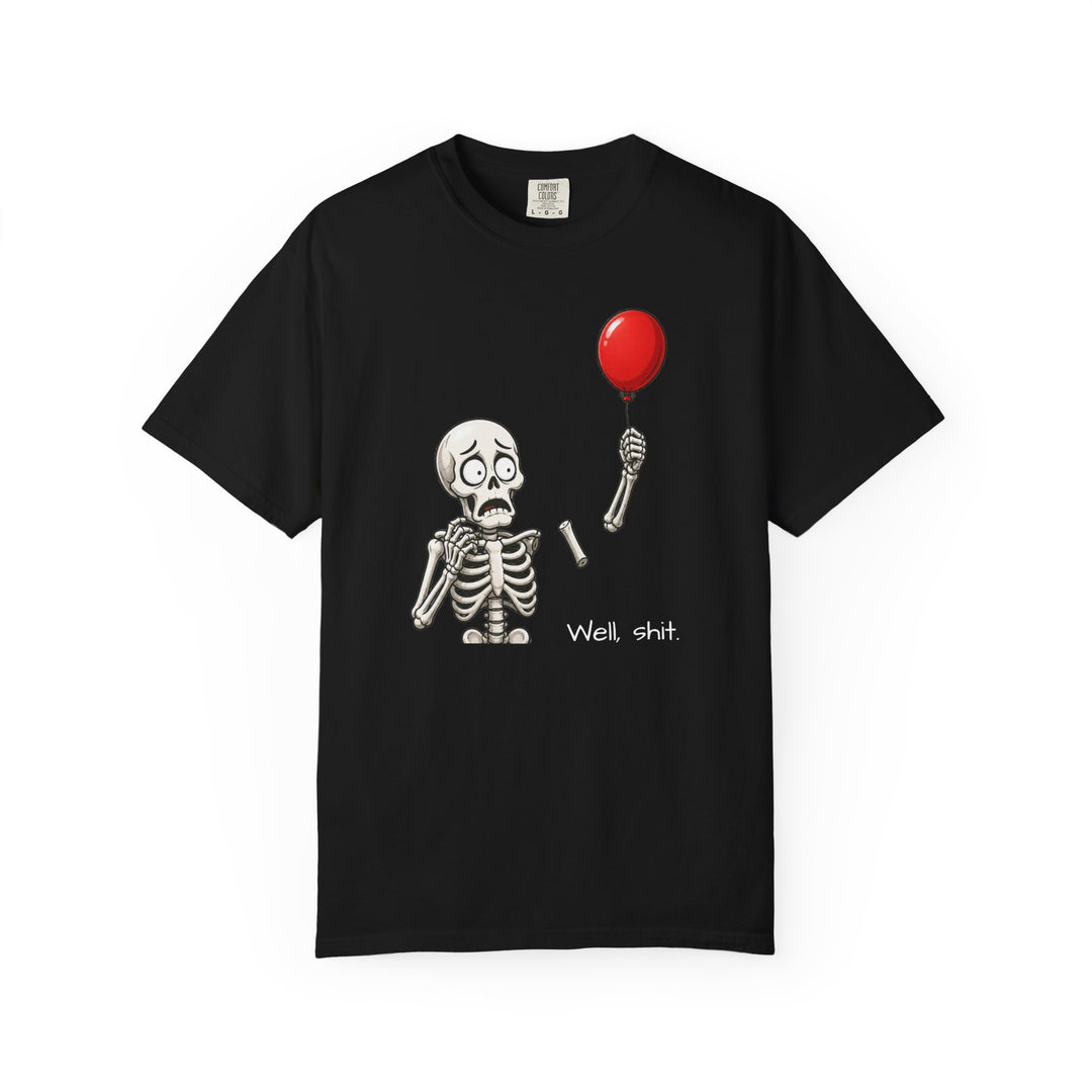 Funny Fall Skeleton and Balloon T-Shirt | Unisex Comfort Colors® Tee