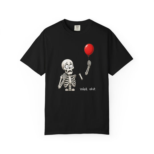 Funny Fall Skeleton and Balloon T-Shirt | Unisex Comfort Colors® Tee
