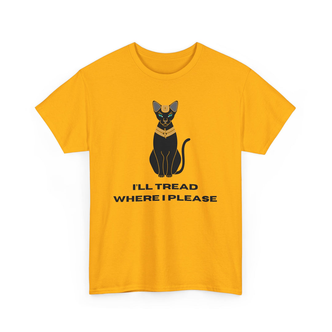 Empowering T-Shirt - I'll Tread Where I Please - Black Cat with Snake Design - Gadsden Flag