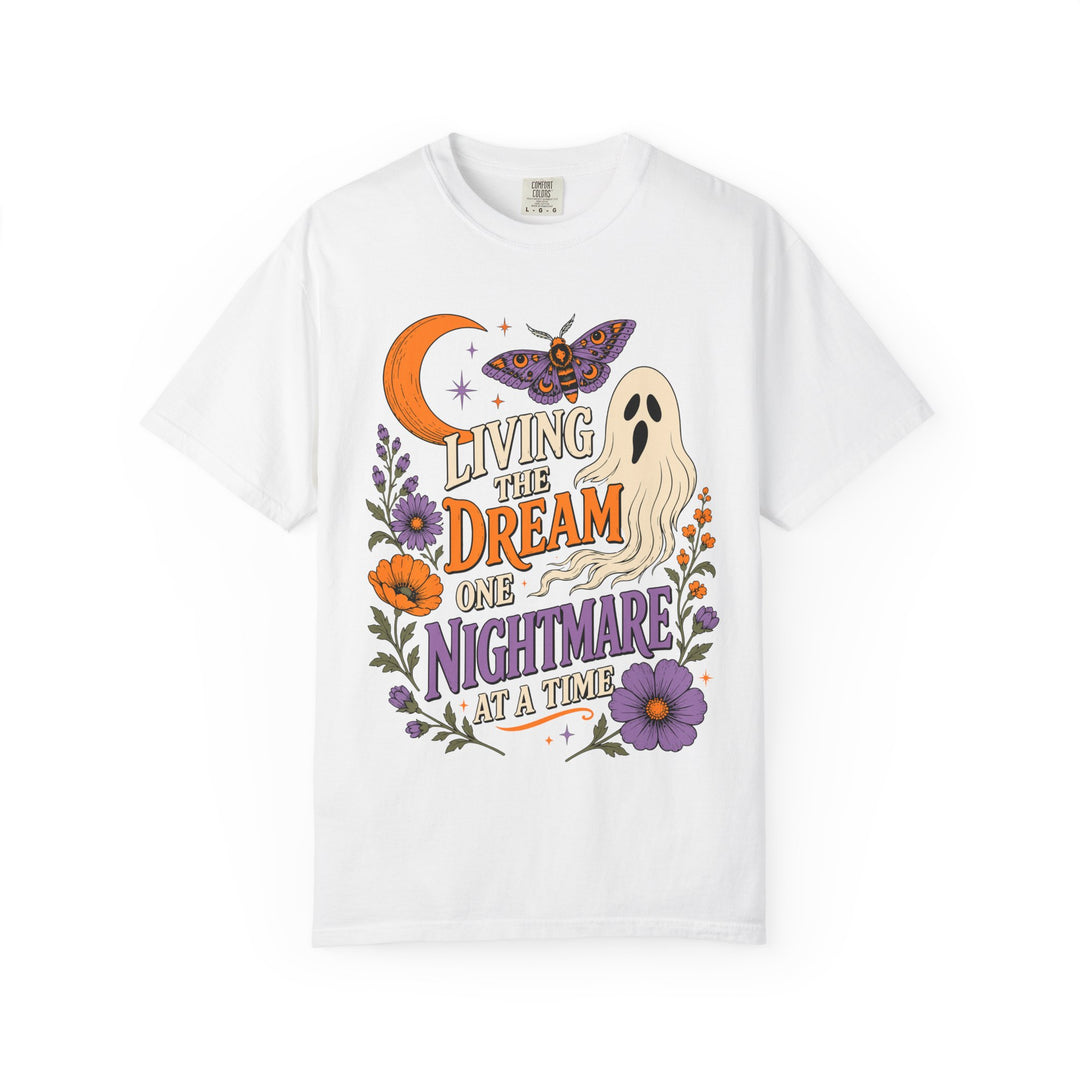 Living the Dream One Nightmare at a Time Trendy Fall T-Shirt for Halloween Season