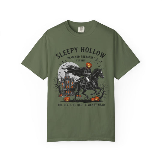 Sleepy Hollow Dead and Breakfast T-Shirt | Halloween Pumpkin Graphic Tee | Cute Autumn Thanksgiving Shirt