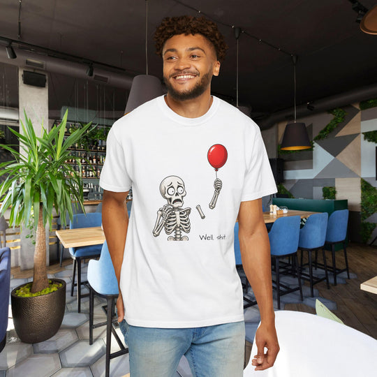 Funny Fall Skeleton and Balloon T-Shirt | Unisex Comfort Colors® Tee