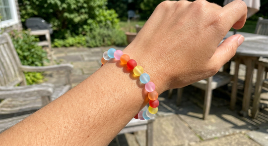 Color Changing UV Bead Bracelet | 8mm UV Sensitive Beads | Sunlight Color Changing Stretch Bracelet