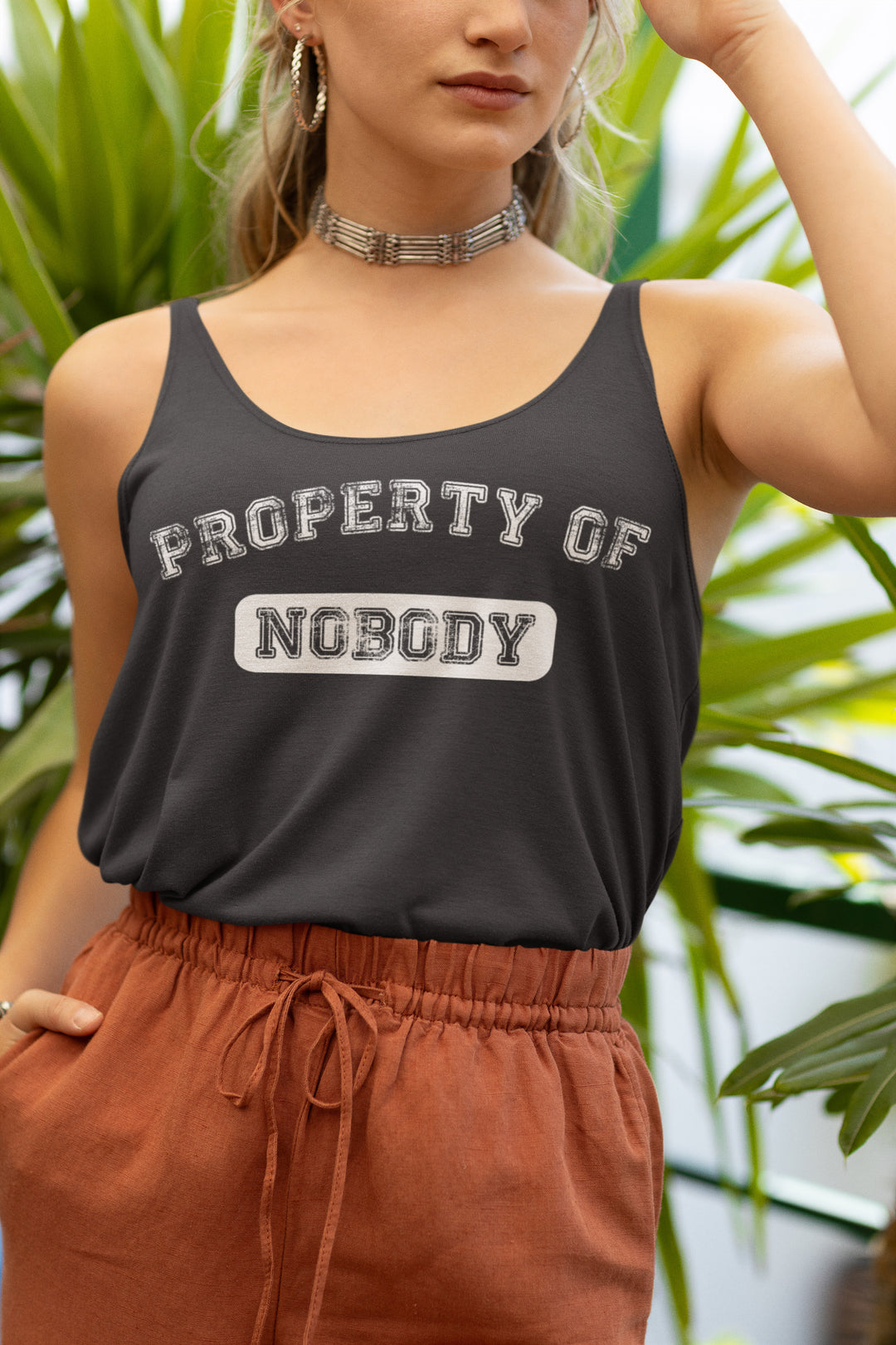 Retro 'Property of Nobody' Women's Flowy Scoop Muscle Tank