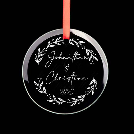 Christmas Ornament - Laser Engraved Custom Glass Ornament